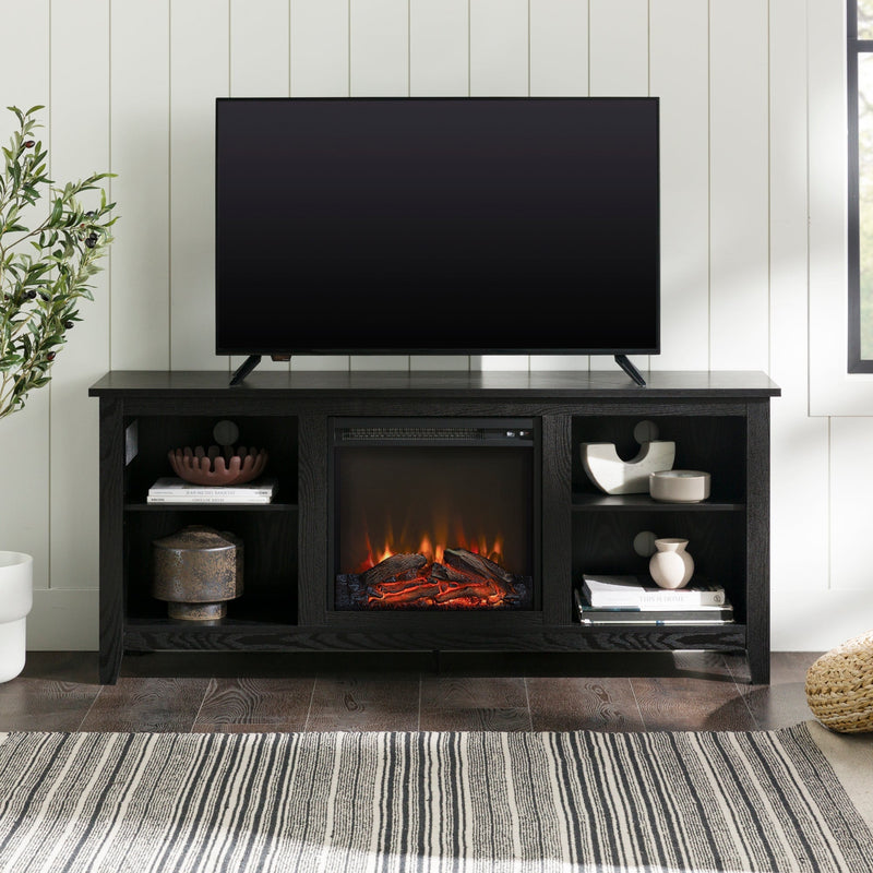 Essential Fireplace TV Stand Fireplace Walker Edison 58" Black 
