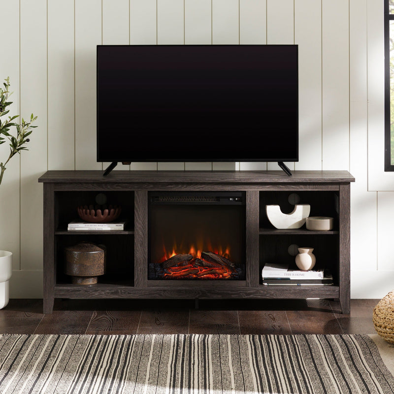 Essential Fireplace TV Stand Fireplace Walker Edison 58" Charcoal 