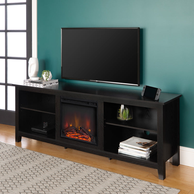 Simple 70" Fireplace TV Stand Fireplace Walker Edison 