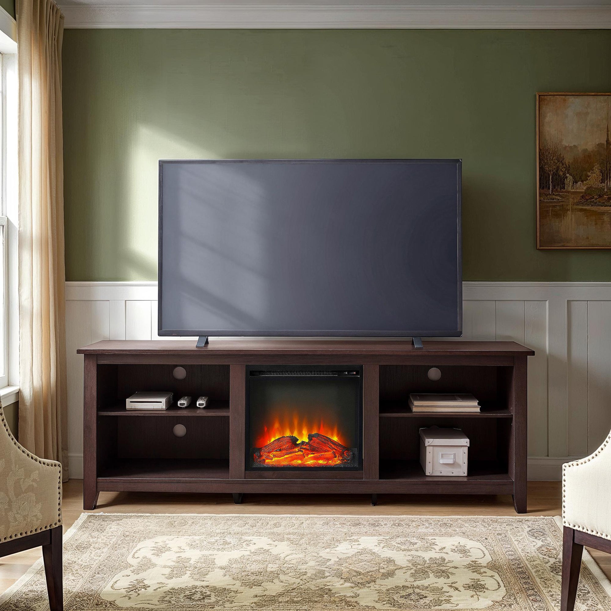 テレビ&firetvstick4k　セット Essential Fireplace TV Stand – Walker Edison