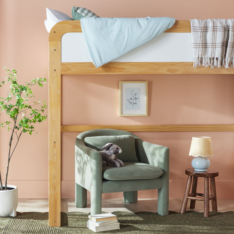 Adyn Contemporary Twin Loft Bunk Bed with Ladder