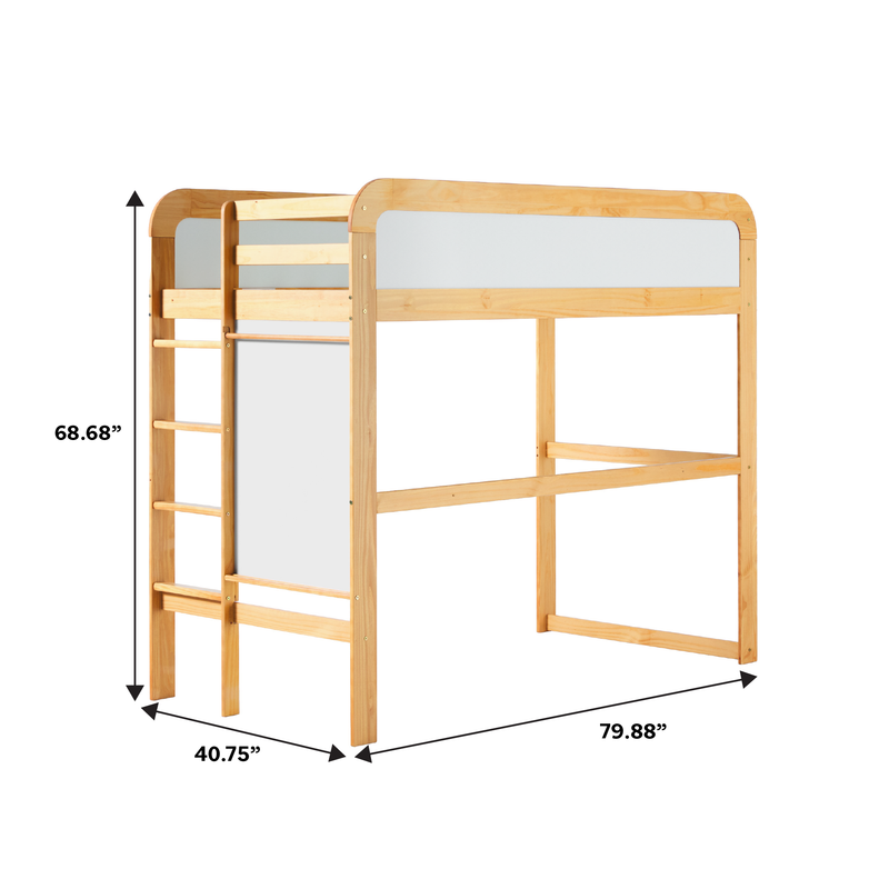 Adyn Contemporary Twin Loft Bunk Bed with Ladder