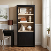 Amira Modern Wood Bookshelf with Storage Cabinet