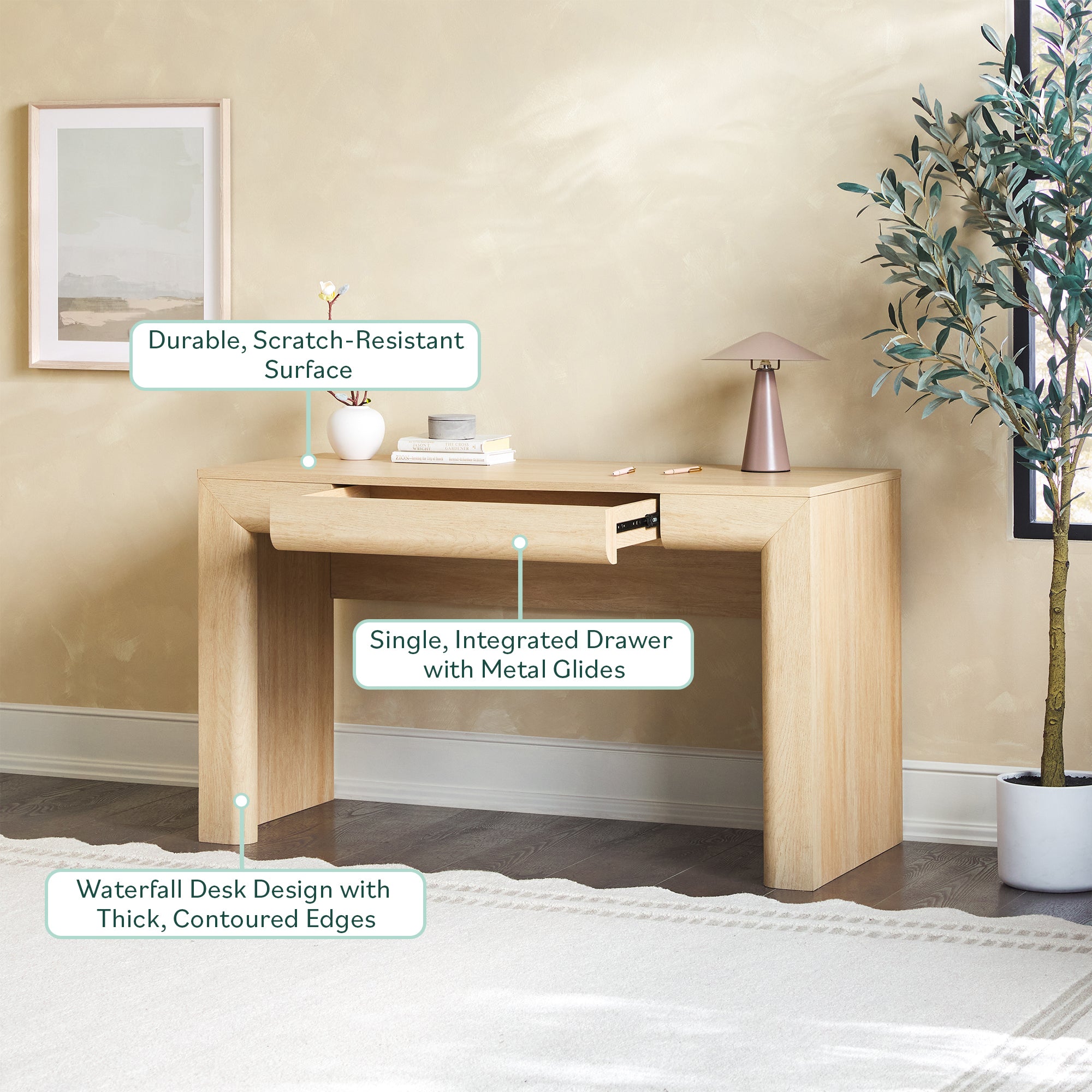 Amira Modern Curve Writing Desk – Walker Edison