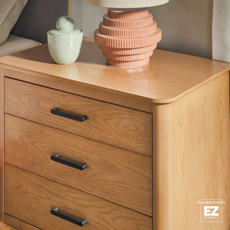 Annette Contemporary 3-Drawer Wood Nightstand