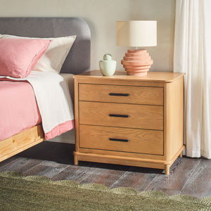 Annette Contemporary 3-Drawer Wood Nightstand