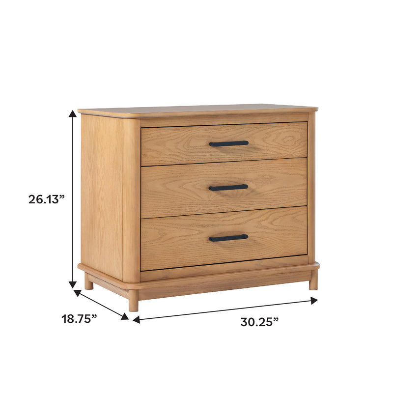 Annette Contemporary 3-Drawer Wood Nightstand