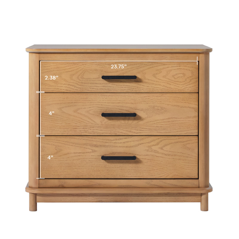 Annette Contemporary 3-Drawer Wood Nightstand