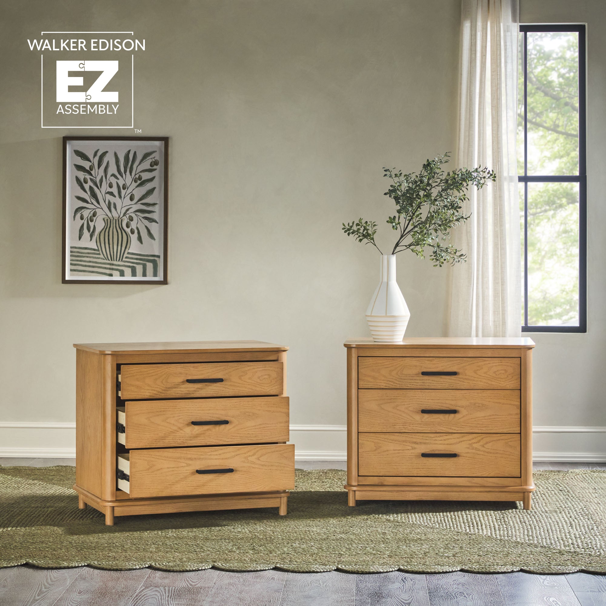江戸川BASEETC9個セット Annette Contemporary 3-Drawer Wood Dresser | Walker Edison