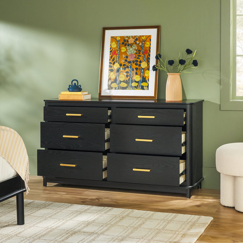 Annette Contemporary 6-Drawer Wood Dresser