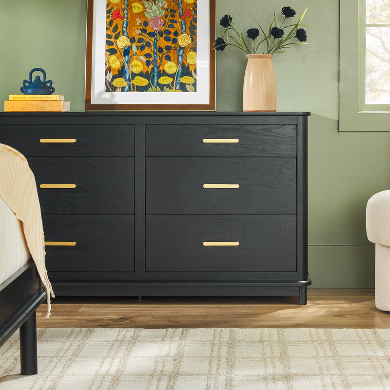 Annette Contemporary 6-Drawer Wood Dresser