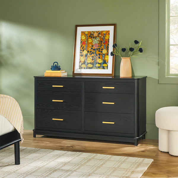 Annette Contemporary 6-Drawer Wood Dresser