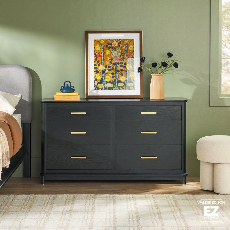 Annette Contemporary 6-Drawer Wood Dresser