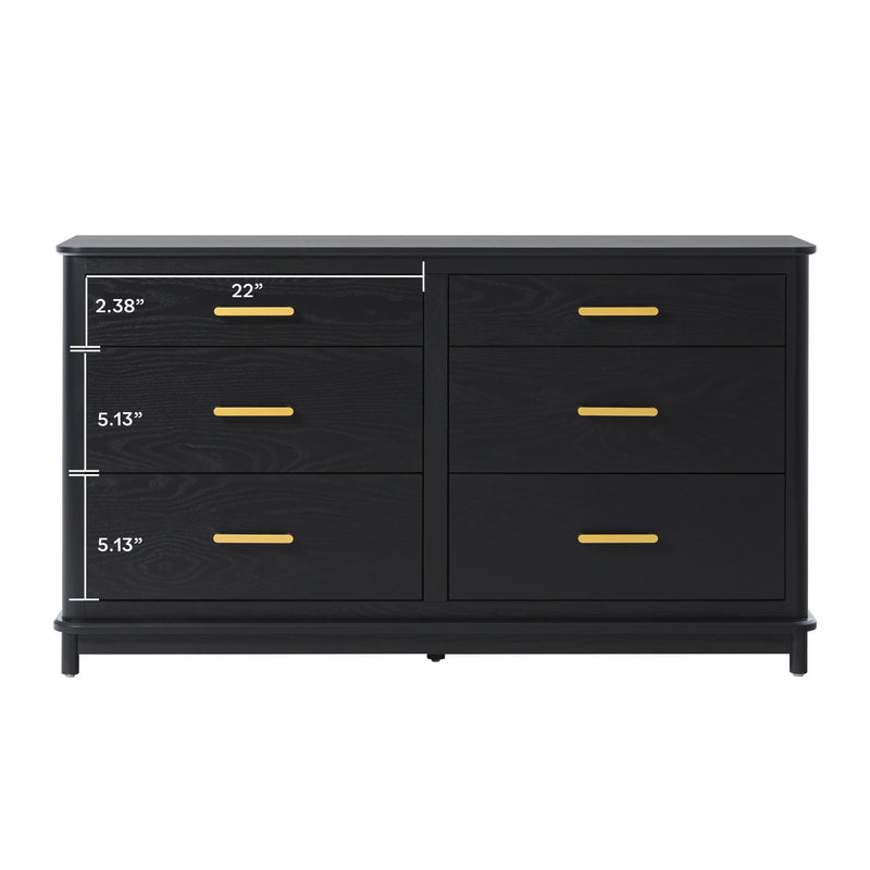 Annette Contemporary 6-Drawer Wood Dresser