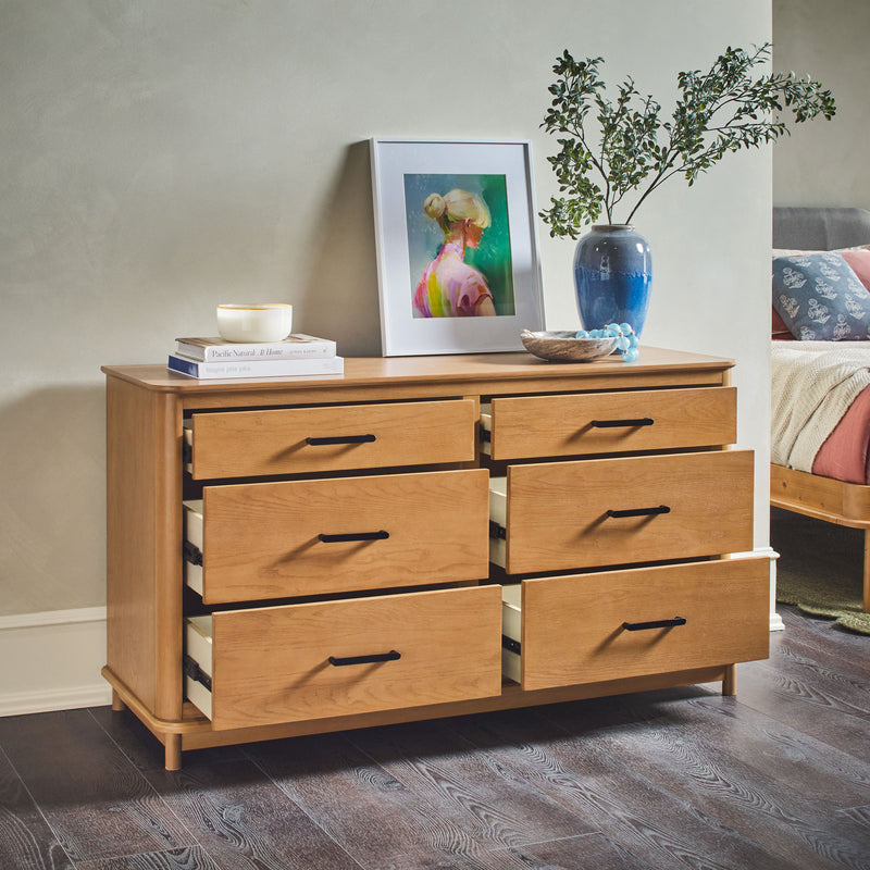 Annette Contemporary 6-Drawer Wood Dresser