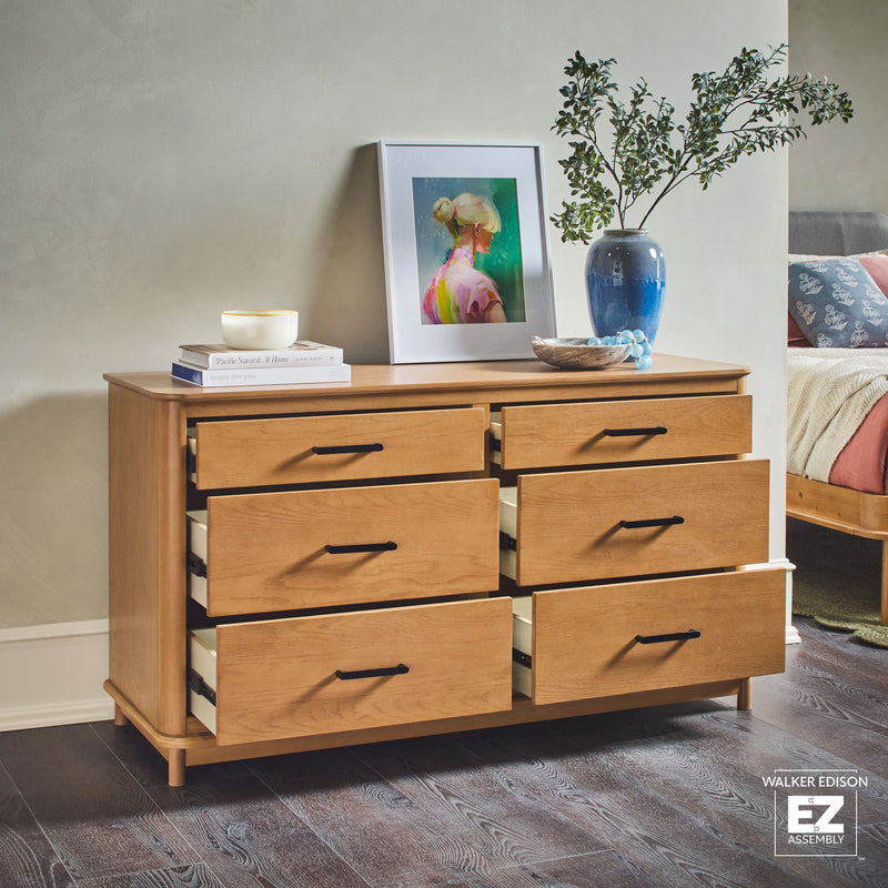 Annette Contemporary 6-Drawer Wood Dresser