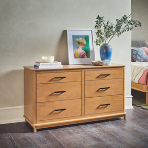 Annette Contemporary 6-Drawer Wood Dresser