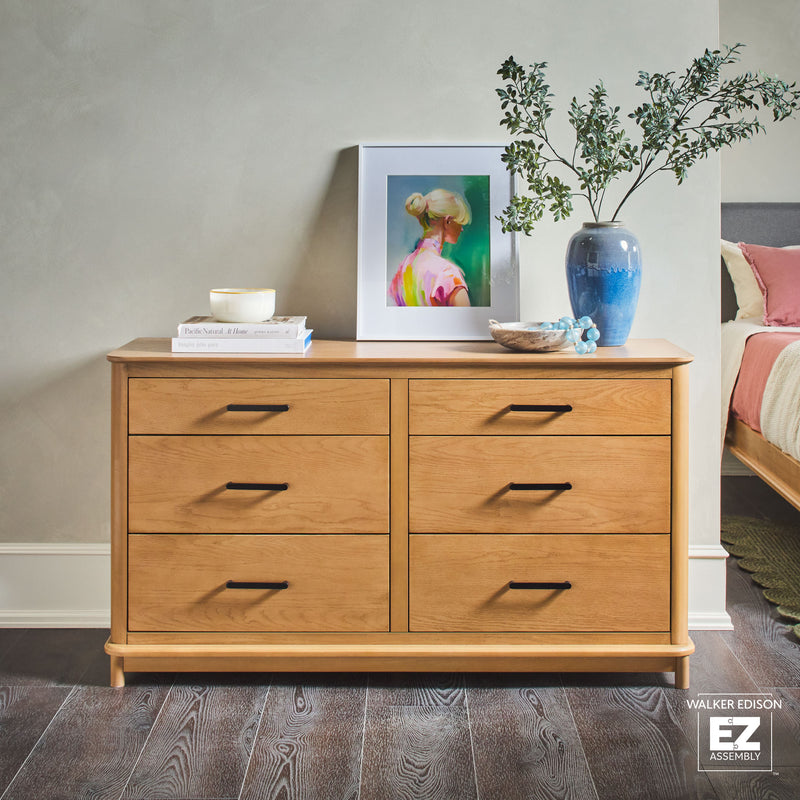 Annette Contemporary 6-Drawer Wood Dresser