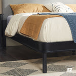 Annette Contemporary Upholstered Headboard Curved Wood Bed Frame Thumbnail