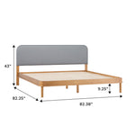 Annette Contemporary Upholstered Headboard Curved Bed Frame Thumbnail