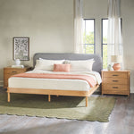 Annette Contemporary Upholstered Headboard Curved Bed Frame Thumbnail