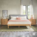 Annette Contemporary Upholstered Headboard Curved Bed Frame Thumbnail