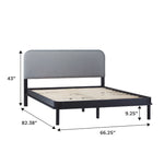 Annette Contemporary Upholstered Headboard Curved Bed Frame Thumbnail