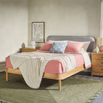 Annette Contemporary Upholstered Headboard Curved Bed Frame Thumbnail