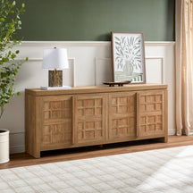 Booker Modern Windowpane TV Stand Sideboard with Storage
