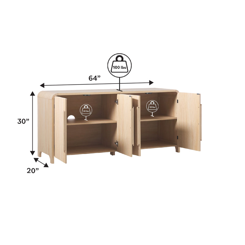 Chantelle Modern Curved Buffet Sideboard and TV Stand