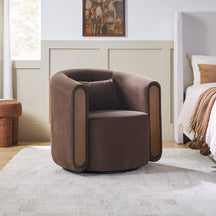 Chantelle Modern Upholstered Swivel Barrel Accent Chair