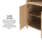 Chantelle Modern Arched Bookshelf with Cabinet Thumbnail