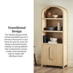 Chantelle Modern Arched Bookshelf with Cabinet Thumbnail