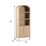 Chantelle Modern Arched Bookshelf with Cabinet Thumbnail