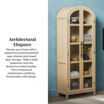 Chantelle Modern Arched Bookshelf with Glass Doors Thumbnail