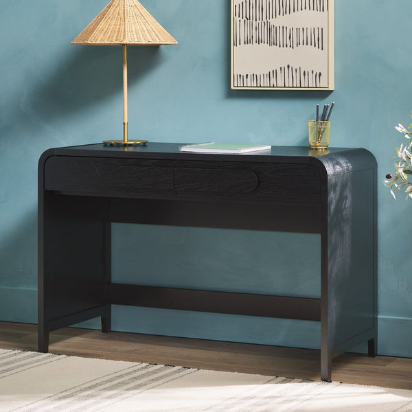 Chantelle Modern Curved Writing Desk Living Room Walker Edison 