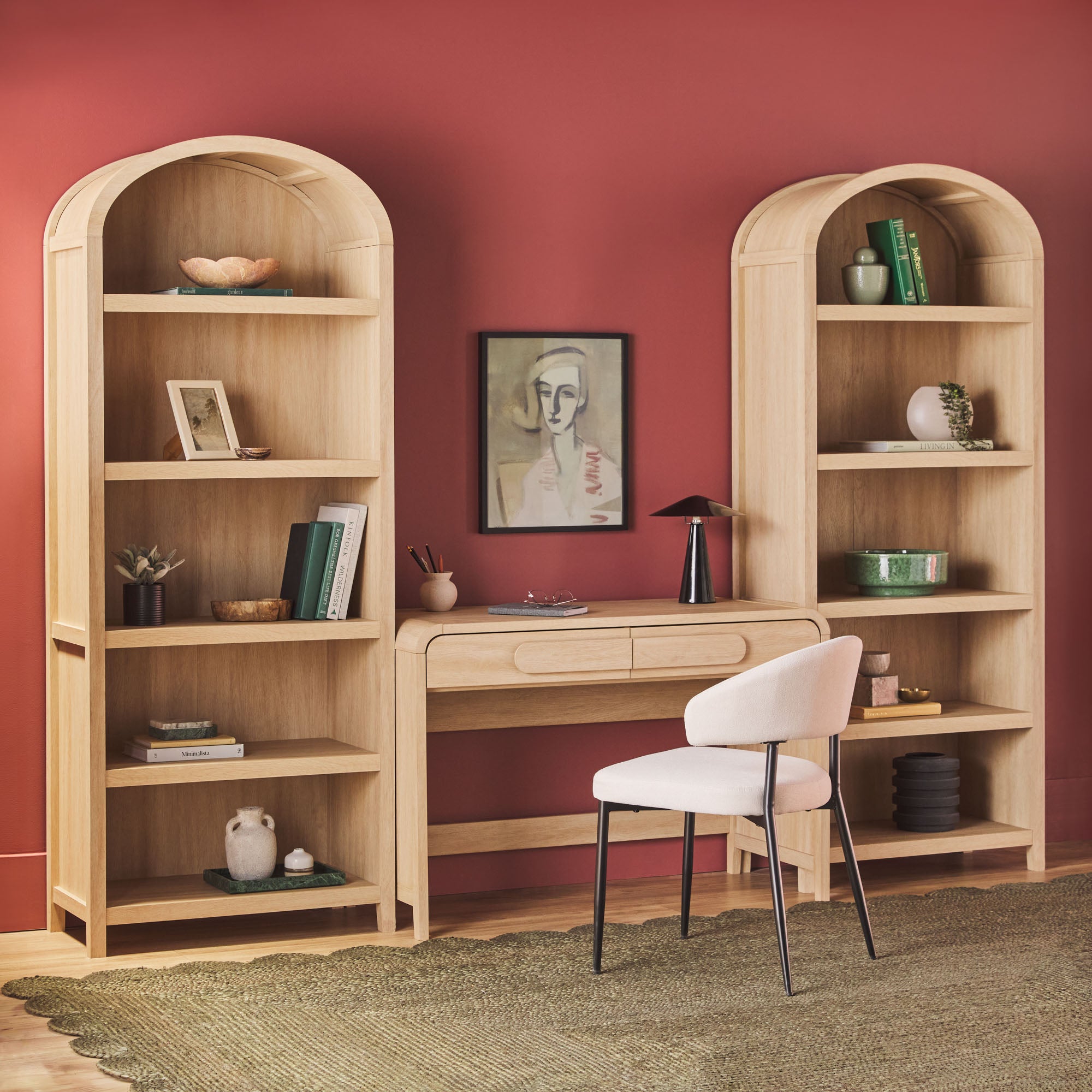 Chantelle Modern Arched Bookshelf with Open Shelves – Walker Edison