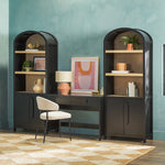 Chantelle Modern Arched Bookshelf with Cabinet Thumbnail