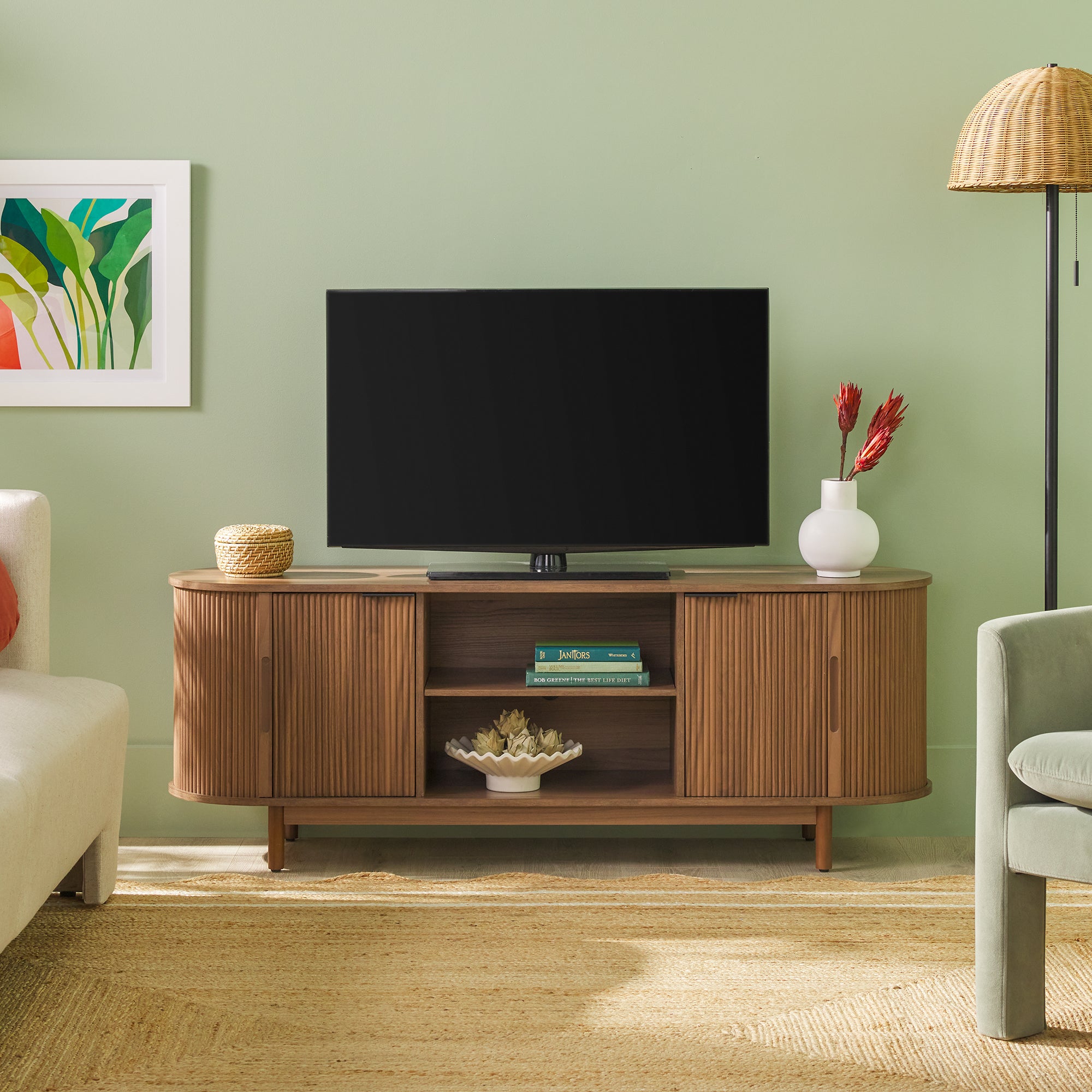 Chloe Modern Reeded TV Stand – Walker Edison