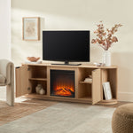 Chloe Modern Scandinavian Reeded Fireplace TV Stand in 2 sizes Thumbnail