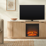 Chloe Modern Scandinavian Reeded Fireplace TV Stand in 2 sizes Thumbnail