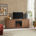 Chloe Modern Scandinavian Reeded Fireplace TV Stand in 2 sizes Thumbnail