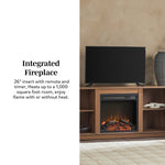 Chloe Modern Scandinavian Reeded Fireplace TV Stand in 2 sizes Thumbnail