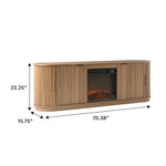 Chloe Modern Scandinavian Reeded Fireplace TV Stand in 2 sizes Thumbnail