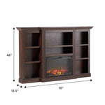 Cullen 70" Traditional Electric Fireplace with Mantel and Shelves Thumbnail