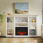 Cullen 70" Traditional Electric Fireplace with Mantel and Shelves Thumbnail