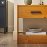 Declan 1-Drawer Solid Wood Nightstand With Handles Thumbnail