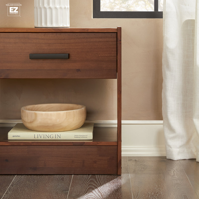 Declan 1-Drawer Solid Wood Nightstand With Handles