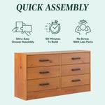 Declan 6-Drawer Solid Wood Dresser with Handles Thumbnail