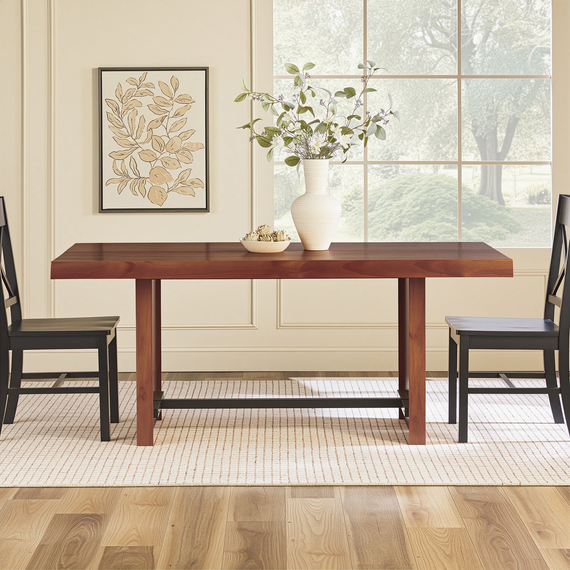 Dontae 72-Inch Solid Wood Trestle Dining Table | Walker Edison